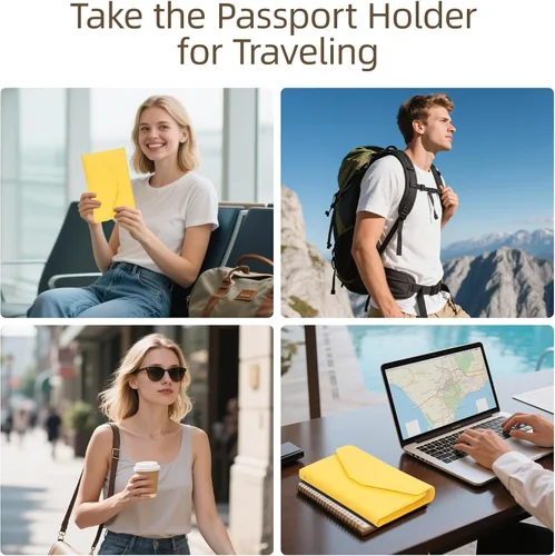 Vista 43 de Zoppen - Billetera de viaje con bloqueo RFID multiusos (Ver.4) Portatarjetas de pasaporte y vacunas, organizador de documentos de tres pliegues