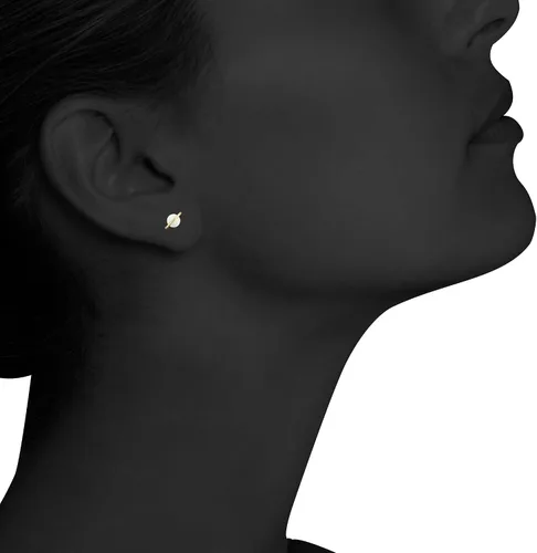 Vista 4 de Planet - Aretes de plata de ley 925 chapados en oro rosablancoamarillo de 18 quilates, aretes de ópalo blancoverderosa, Metal, Ópalo sintético