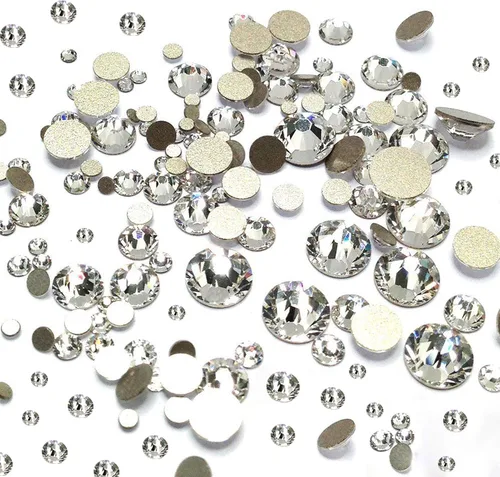 Vista 9 de Dowarm 2650 unidades de pegamento de diamantes de imitación de cristal con parte trasera plana, 6 tamaños de 0.059 in, 0.079 in, 0.110 in, 0.189 in