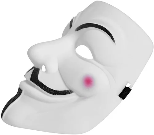 Vista 3 de Máscara facial Wlparty de pirata informático de V blanca de Vendetta, máscara facial de Halloween para fiesta de disfraces de cosplay