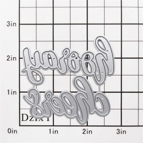 Vista 2 de DzIxY Hooray Cheers Words - Troqueles de corte de metal para hacer tarjetas, papel de relieve, troquelados, plantillas de máquina para álbumes