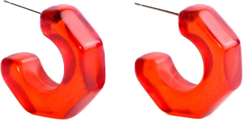 Vista 6 de Leetie Lovendale Gracie Hugger - Aretes de aro hipoalergénicos para mujer, hechos con acero quirúrgico y Lucite, ligeros y cómodos, hechos a mano