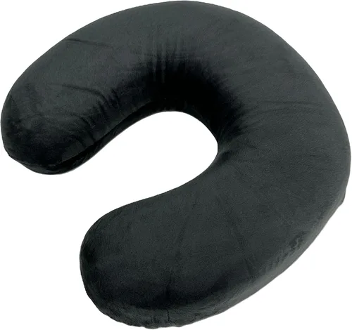 Vista 2 de Almohada de viaje en forma de U de espuma viscoelástica Soporte para el cuello Cojín de reposacabezas (negro)