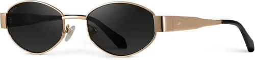 Vista 4 de WearMe Pro Gafas de sol ovaladas retro para mujer, marco pequeño de moda, moda inspirada en los años 90