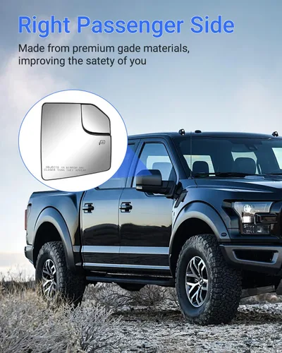 Vista 7 de Espejo lateral del pasajero compatible con F150 2015 2016 2017 2018 2019 2020 F150 de lado derecho con espejo de punto ciego reemplazar FL3Z17K707A