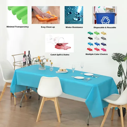 Vista 52 de Evershine - Mantel de plástico resistente (reutilizable, 12 unidades)