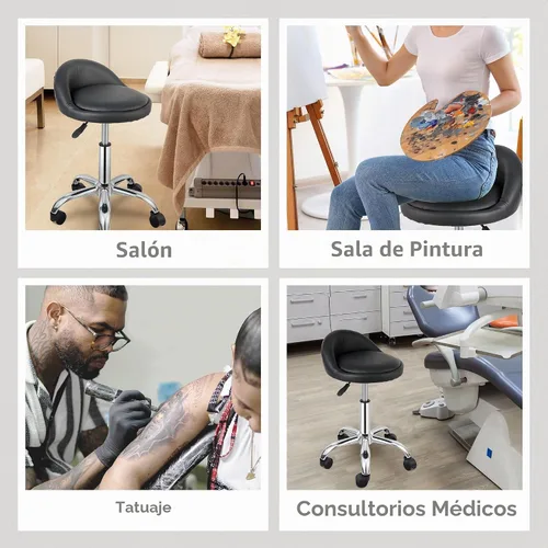Vista 7 de Nova Microdermabrasion - Taburete giratorio para salón de microdermoabrasión, taburete ajustable para tatuaje, oficina, masaje, médico, facial, spa