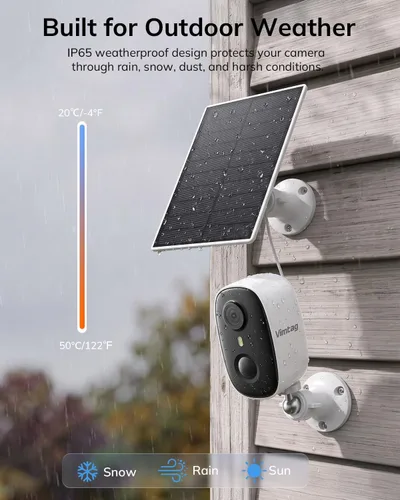 Vista 6 de VIMTAG 2K Solar Security Cameras Wireless Outdoor, Home Security, 5000mAh