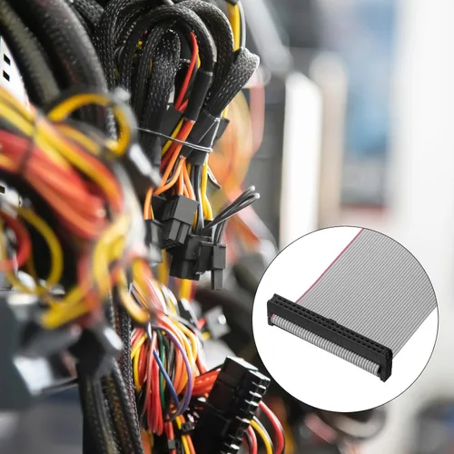 Vista 3 de uxcell Longitud plana de la echada los 11.8 in de la echada los 11.8 in del conector 6Pins 8.3 ft m del conector FC/FC del alambre de IDC