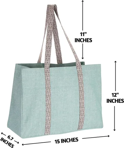 Vista 5 de Folkulture Bolso tote para mujer, lona, Verde salvia, Bolso tote