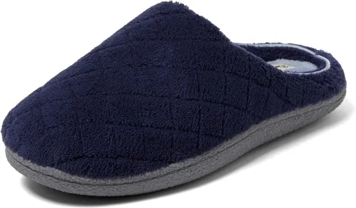 Vista 13 de Dearfoams - Pantuflas de espuma viscoelástica para mujer Leslie Terry con anchos amplios para interiores Paradise Pink Terry