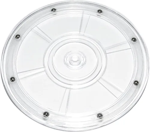 Vista 18 de 4 Piezas Negro 2 pulgadas Acrílico Lazy Susan Organizador Giratorio de Mesa con Rodamientos - Placa Giratoria Redonda para Estante de Especias