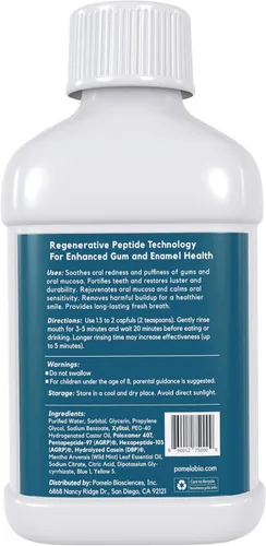 Vista 9 de PEP+ BEAM Enjuague bucal sin flúor sin alcohol con péptidos y xilitol - Enjuague oral para fortalecer el esmalte, soporte de encías y tejidos