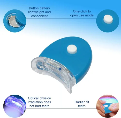 Vista 7 de Kit de blanqueamiento de dientes con luz LED, 10 jeringas de gel blanqueador de dientes de 0.11 onzas líquidas, blanqueador de dientes para uso