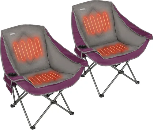 Vista 12 de Silla de Campamento Plegable CAMPHILL, Silla de Camping Portátil Extra Grande con Portavasos, Silla de Césped Resistente Acolchada para Camping