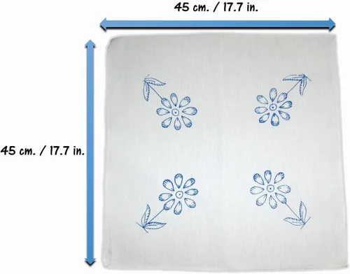 Vista 2 de Servilletas para bordar a mano mexicanas con dibujo Servilletas mexicanas con dibujo para bordar a mano (Flores 3)