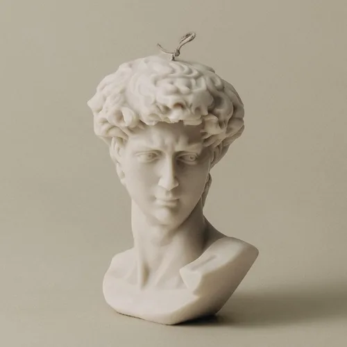 Vista 6 de LAWA - Vela de busto de David, vela perfumada de cera de soja hecha a mano, elegante vela estética, regalo de inauguración de la casa, idea de Blanco