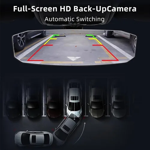 Vista 4 de Ziciner Espejo Retrovisor para Automóvil, Espejo Retrovisor Panorámico de Ángulo Amplio Interior con Clip de 11'', Espejo Extendido Antirreflejo