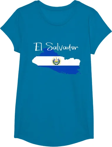 Vista 47 de Camiseta con la bandera de El Salvador, mapa de El Salvador, camiseta de Salvador para mujer