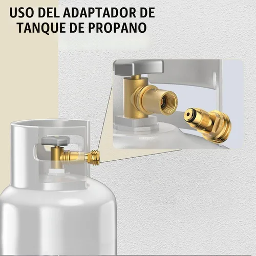 Vista 4 de Manguera de extensión de tanque de propano de 12 pies con indicador y adaptador de tanque de propano, para tanque de propano de 100 libras
