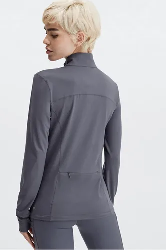 Vista 5 de Fabletics Phoenix - Media capa con cremallera para mujer, correr, senderismo, ropa deportiva, atletismo, pista, suéter, bolsillo con cremallera