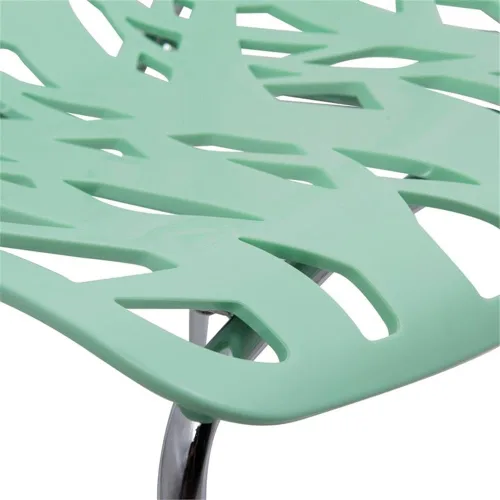 Vista 8 de LeisureMod Silla de comedor moderna de menta con patas cromadas