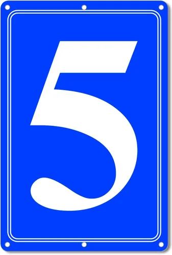 Vista 40 de Premium Aluminum Number Signs, Metal 12" X 8" Blue Numbered Sign Outdoor for Parking Lots, Floor, Dock, Court, Aisle, Field, High Visibility, No