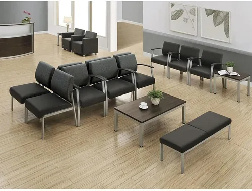 Vista 2 de NBF Silla de invitados de poliuretano sin brazos, asiento de recepción, color negro