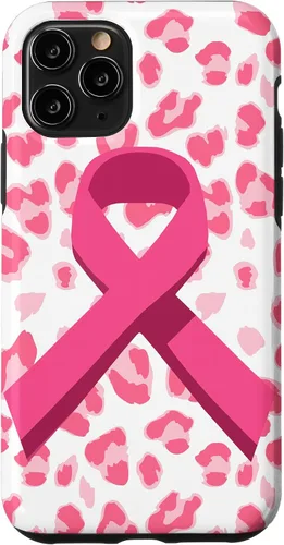 Vista 27 de Funda para iPhone 16 con cinta rosa en estampado de leopardo para concientización sobre el cáncer de mama