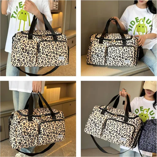 Vista 269 de Pequeña bolsa de gimnasio para mujer, bolsa de viaje con compartimento para zapatos