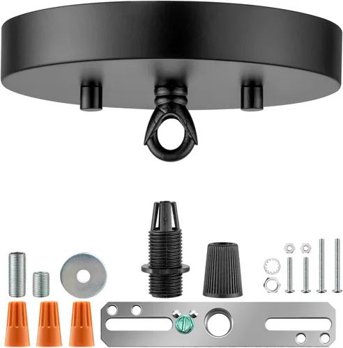 Vista 8 de Qc Kit de toldo de luz de techo, 6 pulgadas, placa de cubierta de lámpara para tapa de araña o luz colgante, placa de cubierta de luz de techo