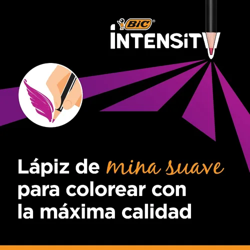 Vista 7 de BIC Intensity Lápices de colores en estuche de cartón de alta calidad apto para adultos, varios colores, paquete de 24