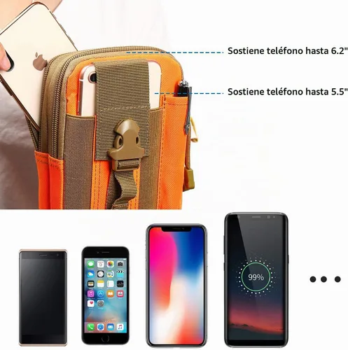 Vista 3 de Bolsa táctica de la cintura EDC Molle bolso de la cintura de la correa del teléfono bolsa de la funda bolsa de transporte para teléfono inteligente