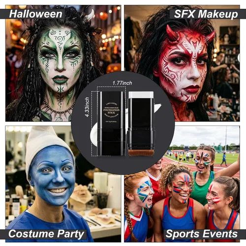 Vista 7 de DAGEDA White Body Paint Stick,Face Painting with Brush,Halloween Makeup
