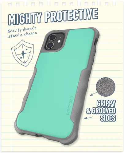 Vista 3 de Smartish Funda para iPhone 11 Armor - Gripzilla [resistente + protectora] Funda de agarre delgada y resistente - Minty Fine