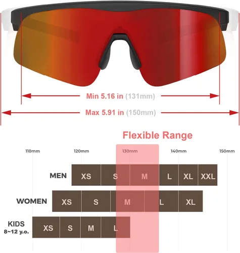 Vista 5 de Living out your qool time QOOLTIME Z87 - Gafas de sol deportivas para ciclismo, hombres, mujeres, jóvenes, pickleball para correr, béisbol