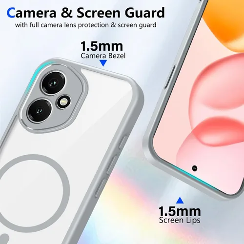 Vista 177 de Funda magnética transparente compatible con Xiaomi 17T, color negro 2 en 1 PC + TPU cubierta de teléfono a prueba de golpes, carcasa protectora