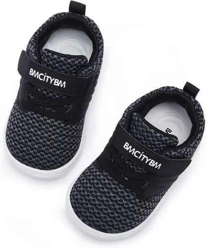 Vista 3 de BMCiTYBM Zapatos para caminar de malla transpirable para bebés, niños y niñas, ligeros, antideslizantes, para primeros pasos, 6, 9, 12, 18, 24 meses