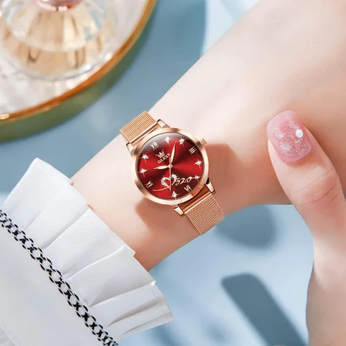 Vista 2 de OLEVS Relojes de mujer de cuarzo japonés de oro rosa para mujer, impermeables, de acero inoxidable, casual, para mujer