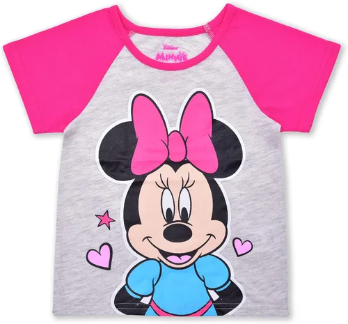 Vista 2 de Disney Minnie Mouse - Conjunto de camiseta y pantalones cortos para niñas, para bebés, niños pequeños y niños, color rosagris