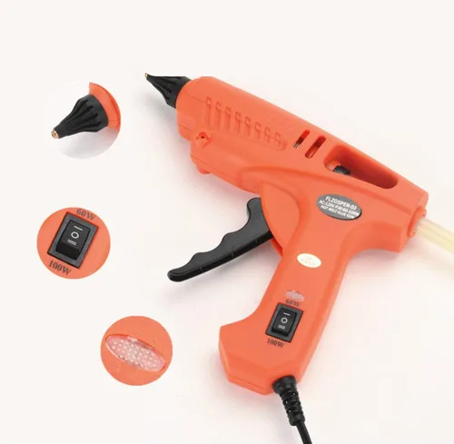 Vista 3 de FLZOSPER Pistola de pegamento caliente de tamaño completo de 60/100 W con 20 barras de pegamento, pistola de pegamento grande de doble potencia, kit