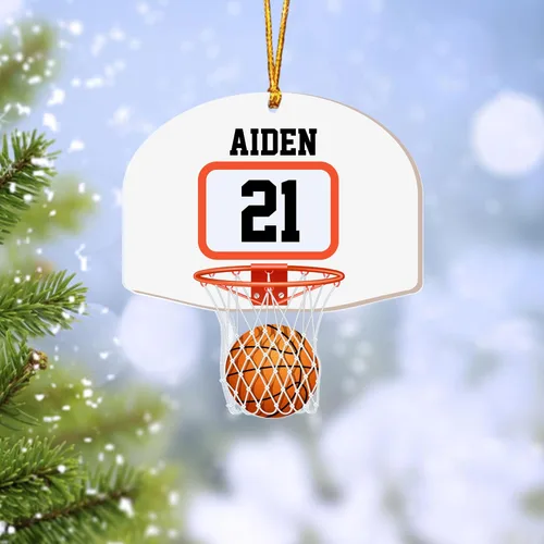 Vista 33 de Adorno Personalizado de Baloncesto 2025 - Adorno de Jugador de Baloncesto - Adornos de Árbol de Navidad de Baloncesto - Regalos de Jugador de Bkb 5