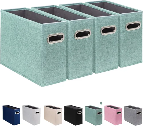 Vista 8 de Paquete de 2 cajas de almacenamiento de archivos tamaño carta plegables, organizador de carpetas colgantes de tela, soporte portátil para documentos