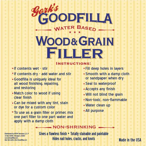 Vista 3 de Goodfilla - Relleno de madera y grano a base de agua (listo para uso con paleta) - Cerezo/Alder - 1 galón Reemplaza todo relleno y masilla