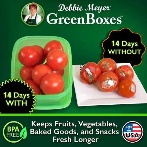 Vista 4 de UltraLite GreenBox, contenedores reutilizables para almacenamiento de alimentos con tapas 32 Piece Set, BPA-Free Airtight Storage, FoodFresh