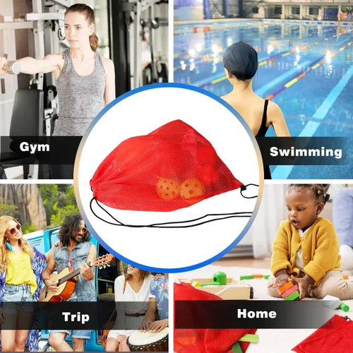 Vista 68 de GSE Games & Sports Expert Bolsa de malla con cordón para béisbol, pelotas de pickleball, pelotas de golf, gimnasio, equipo de natación, lavandería