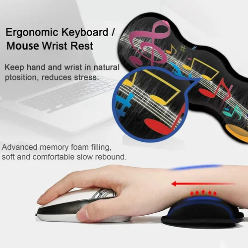 Vista 3 de Alfombrilla grande para mouse, extendida para juegos de 31.5 x 11.8 pulgadas, soporte ergonómico de espuma viscoelástica para teclado