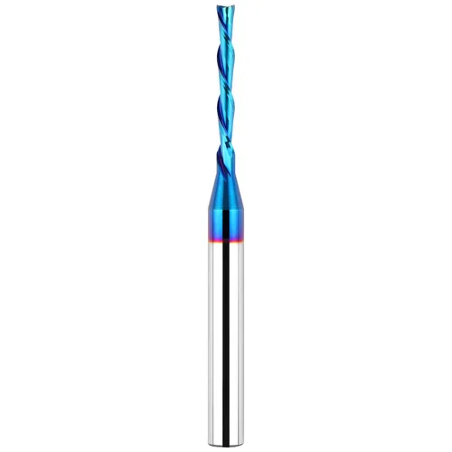 Vista 15 de EANOSIC Brocas de fresadora en espiral de compresión ascendente y descendente de 1/2 pulgada de diámetro de corte con revestimiento nano azul