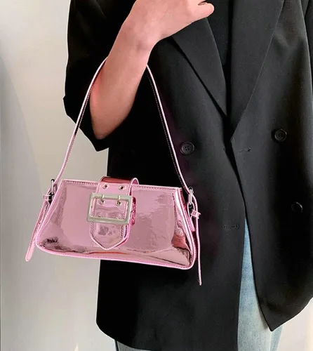 Vista 2 de Bolso de noche para mujer, bolso de mano de cuero, bolso de hombro pequeño, bolso de mano brillante, bolso de mano con asa superior 2023