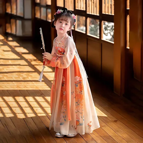 Vista 2 de Traje chino tradicional chino original de Hanfu de la muchacha del rendimiento del desgaste chino